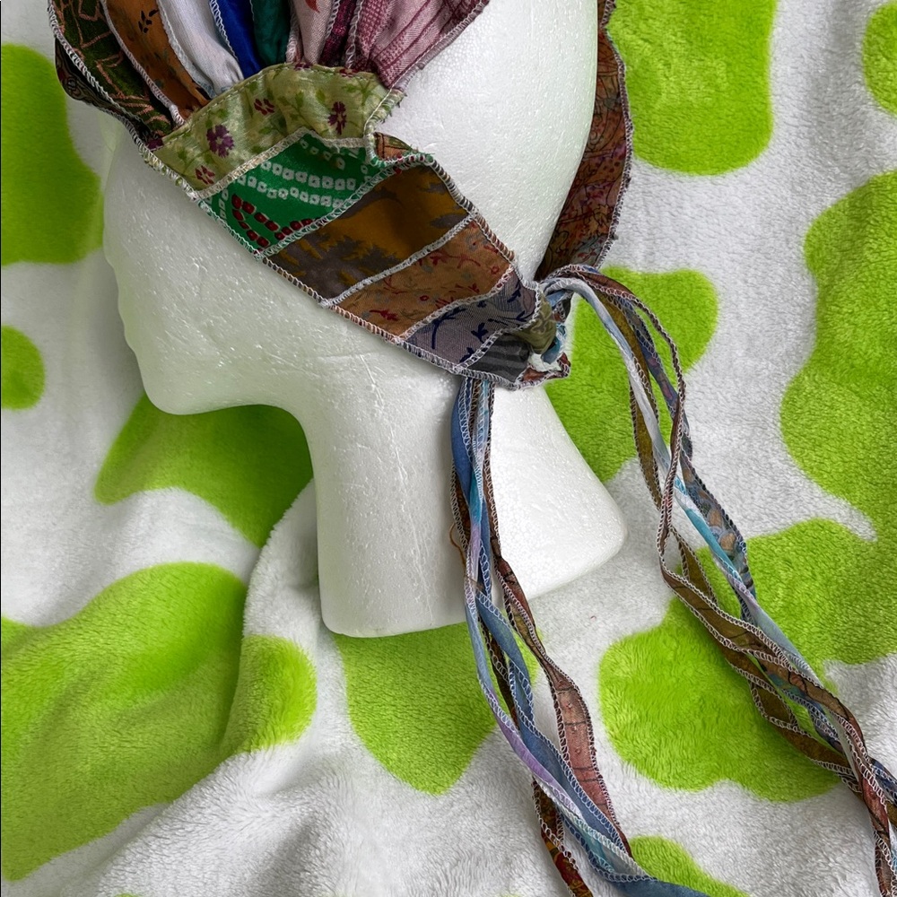 Multicolor Patchwork Headscarf - image 2